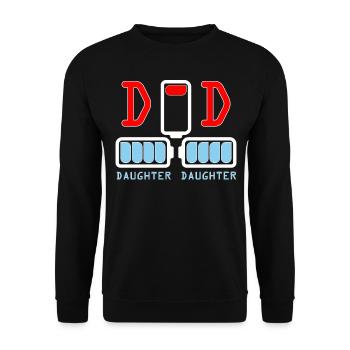 Funny twin shirts for dad of twins daughter shirt - Unisex Pullover - Schwarz - Vorne - Alina (178cm) & Michal (187cm)