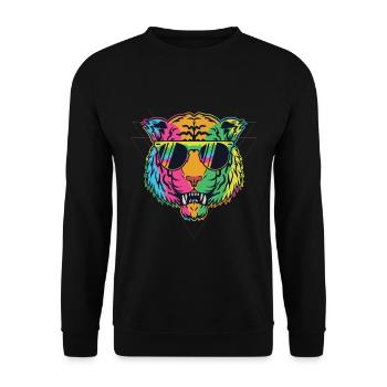 tigre - Sweat-shirt Unisexe - noir - Devant - Alina (178cm) & Michal (187cm)