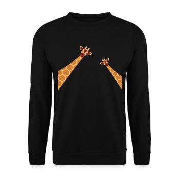 girafe - Sweat-shirt Unisexe - noir - Devant - Alina (178cm) & Michal (187cm)