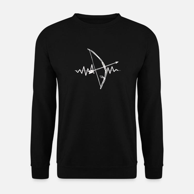 Herzschlag Pfeil und Bogen - Unisex Pullover - Schwarz