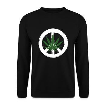 Pot de fumer signe de paix 420 rester haut weedd - Sweat-shirt Unisexe - noir - Devant - Alina (178cm) & Michal (187cm)