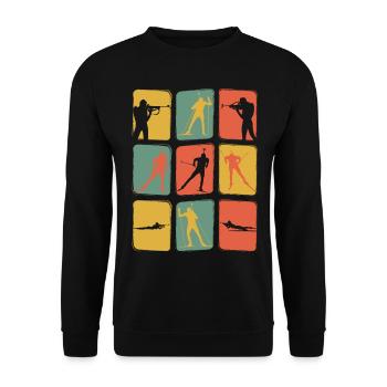 Biathlon vintage retro - Unisex Sweatshirt - black - Front - Alina (178cm) & Michal (187cm)