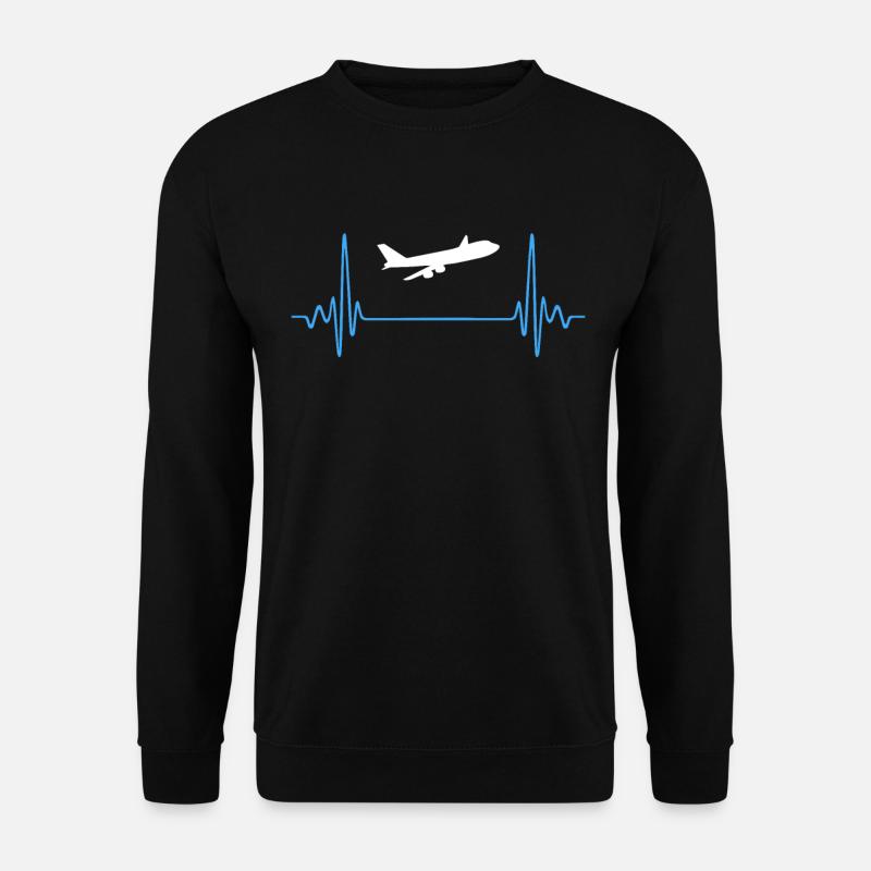 AIRPLANE BLUE - Unisex Sweatshirt - black