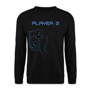 Player 2 partner look dad son gamer - Unisex Sweatshirt - black - Front - Alina (178cm) & Michal (187cm)