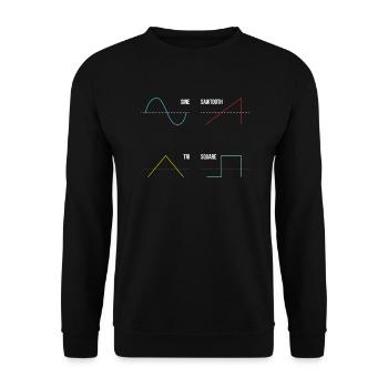 Synthesizer Analog Drumsounds Audio Wellenform - Unisex Pullover - Schwarz - Vorne - Alina (178cm) & Michal (187cm)