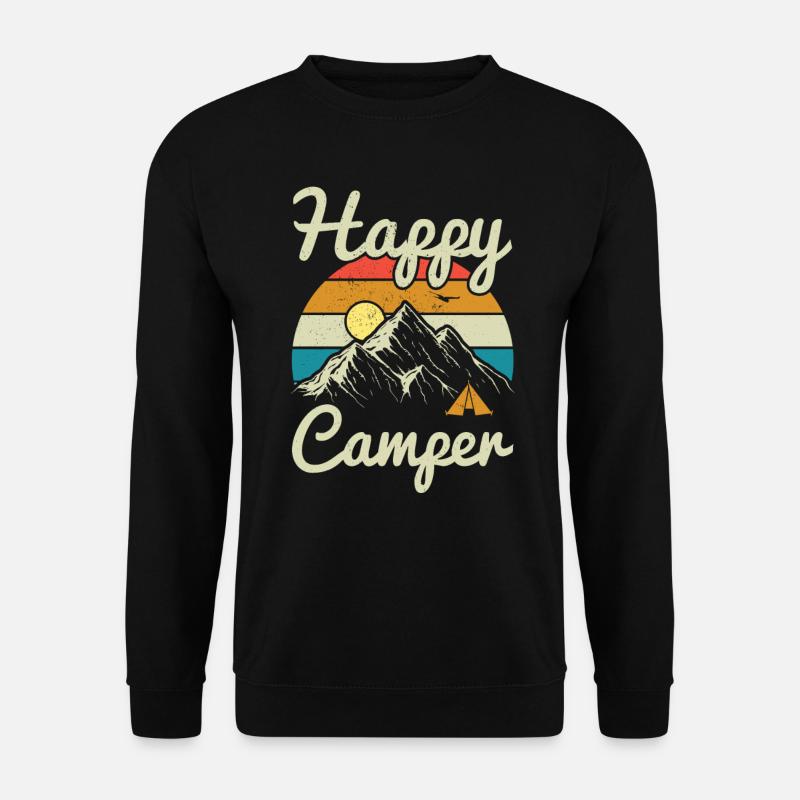 Happy Camper Geschenkidee Camping Campen Geschenk - Unisex Pullover - Schwarz