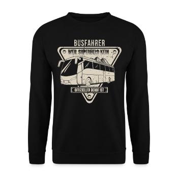 Lustiges Reisebusfahrer Busfahrer Geschenk - Unisex Pullover - Schwarz - Vorne - Alina (178cm) & Michal (187cm)