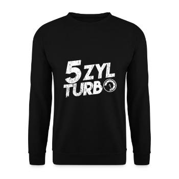 5 cylinder turbo car lovers motorsport fans Ge - Unisex Sweatshirt - black - Front - Alina (178cm) & Michal (187cm)