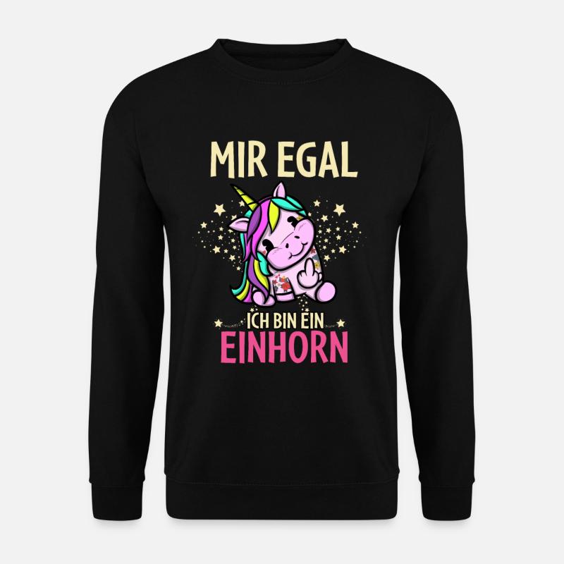 Mir Egal Ich Bin Ein Einhorn - Unisex Pullover - Schwarz