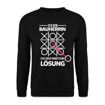 Bauherrin Baumeisterin Eigenheim Geschenk - Unisex Pullover - Schwarz - Vorne - Alina (178cm) & Michal (187cm)