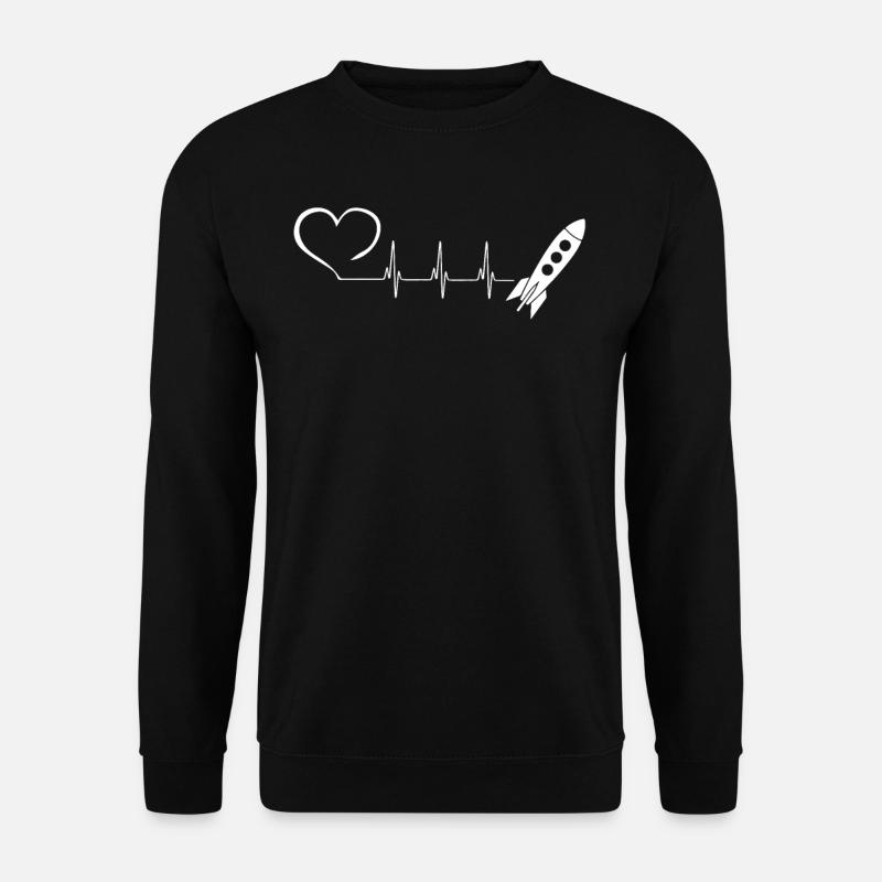 ROCKET ECG HEARTBEAT - Sweat-shirt Unisexe - noir