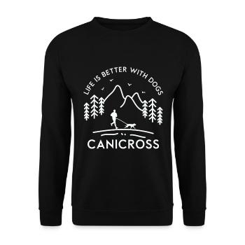 Canicross Dog Sport Dog Running Trail Running Gift - Unisex Sweatshirt - black - Front - Alina (178cm) & Michal (187cm)