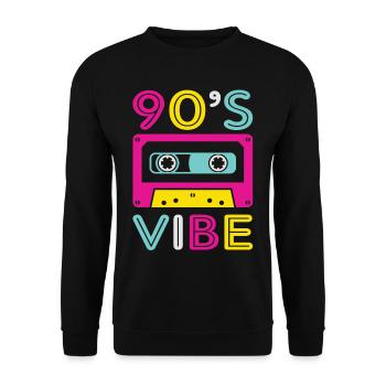 90s 90s fashion 90s music 90s party - Sweat-shirt Unisexe - noir - Devant - Alina (178cm) & Michal (187cm)