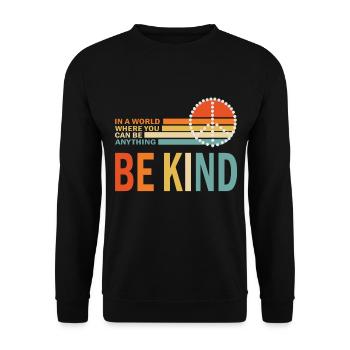 Be Kind - Unisex Pullover - Schwarz - Vorne - Alina (178cm) & Michal (187cm)