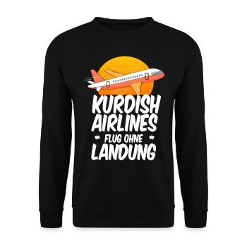 Kurdistan Kurde Kurden Geschenk azadi Rojava irak - Unisex Pullover - Schwarz - Vorne - Alina (178cm) & Michal (187cm)