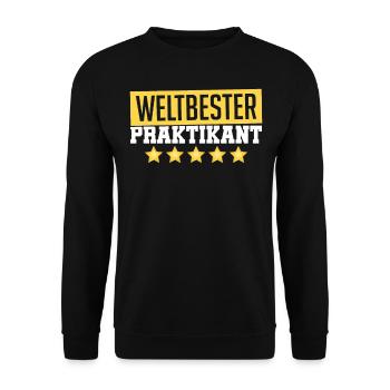 Bester Praktikant Praktikum Praktikanten Geschenk - Unisex Pullover - Schwarz - Vorne - Alina (178cm) & Michal (187cm)