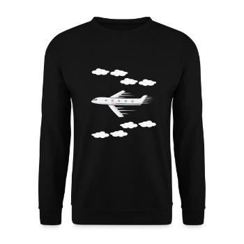 avion - Sweat-shirt Unisexe - noir - Devant - Alina (178cm) & Michal (187cm)