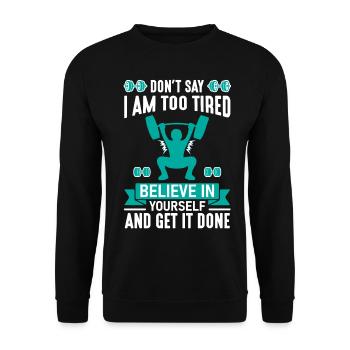 Gym Fitnessstudio Workout - Unisex Pullover - Schwarz - Vorne - Alina (178cm) & Michal (187cm)