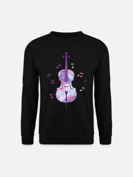 Violin violin polygon music notes classical music - Unisex Sweatshirt - black