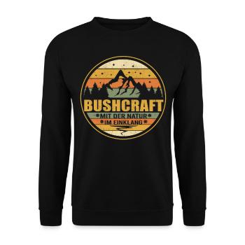 Bushcraft mit der Natur im Einklang - Survival - Unisex Pullover - Schwarz - Vorne - Alina (178cm) & Michal (187cm)