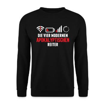 Die vier modernen apokalyptischen Reiter Internet - Unisex Pullover - Schwarz - Vorne - Alina (178cm) & Michal (187cm)