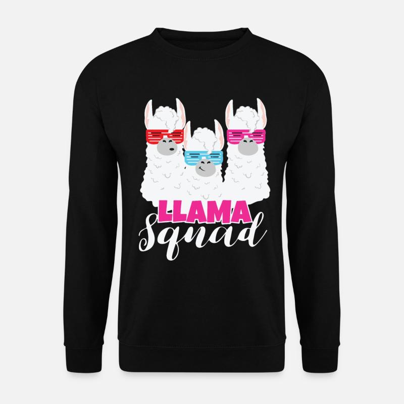 Lama Lama Squad Lama und Alpakas Alpaka - Unisex Pullover - Schwarz