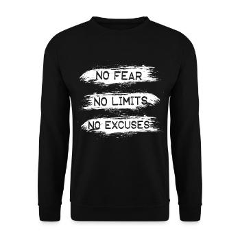 No fear No limits No excuses - Unisex Sweatshirt - black - Front - Alina (178cm) & Michal (187cm)
