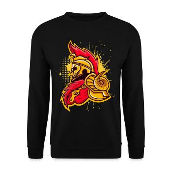 Spartaner Krieger aus Sparta Design - Unisex Pullover - Schwarz - Vorne - Alina (178cm) & Michal (187cm)