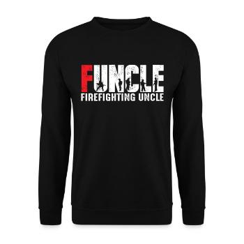 Funcle pompier oncle - Sweat-shirt Unisexe - noir - Devant - Alina (178cm) & Michal (187cm)