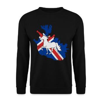 Cheval islandais - Sweat-shirt Unisexe - noir - Devant - Alina (178cm) & Michal (187cm)