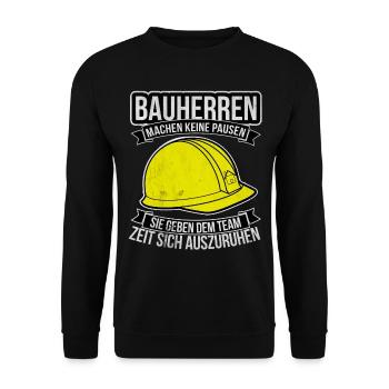 Bauherr - Unisex Pullover - Schwarz - Vorne - Alina (178cm) & Michal (187cm)