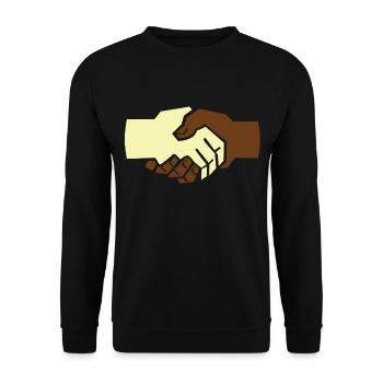 Anti-Racism Against Right Freedom of Expression - Unisex Sweatshirt - black - Front - Alina (178cm) & Michal (187cm)
