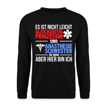 Anästhesie Pflegekraft Krankenpflege Geschenk - Unisex Pullover - Schwarz - Vorne - Alina (178cm) & Michal (187cm)