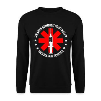 Anästhesie Pflegekraft Krankenpflege Geschenk - Unisex Pullover - Schwarz - Vorne - Alina (178cm) & Michal (187cm)