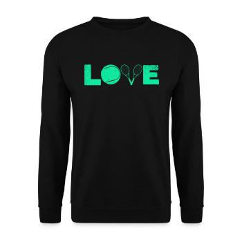Tennis Love tennis racket - Unisex Sweatshirt - black - Front - Alina (178cm) & Michal (187cm)