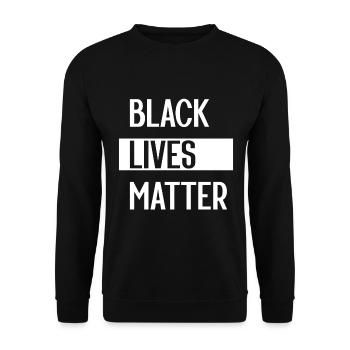 Einfache Black Lives Matter in Schwarz und Weiß - Unisex Pullover - Schwarz - Vorne - Alina (178cm) & Michal (187cm)