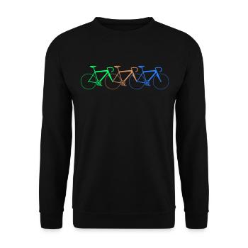 3 vélos de course colorés - Sweat-shirt Unisexe - noir - Devant - Alina (178cm) & Michal (187cm)