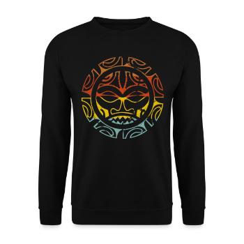 Tatouage aztèque maori - Sweat-shirt Unisexe - noir - Devant - Alina (178cm) & Michal (187cm)
