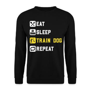 Eat Sleep Dog Trainer Repeat Gifts - Unisex Sweatshirt - black - Front - Alina (178cm) & Michal (187cm)