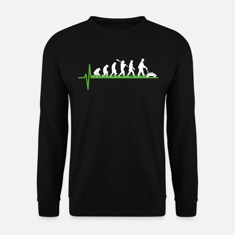 Rasen mähen Gärtner Evolution Geschenk - Unisex Pullover - Schwarz