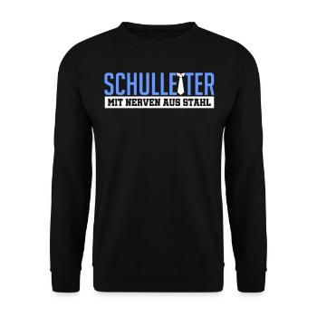 Schulleiter Direktor Rektor Geschenk - Unisex Pullover - Schwarz - Vorne - Alina (178cm) & Michal (187cm)
