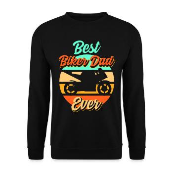 Papa Biker Vater Motorrad Motorsport Geschenk - Unisex Pullover - Schwarz - Vorne - Alina (178cm) & Michal (187cm)