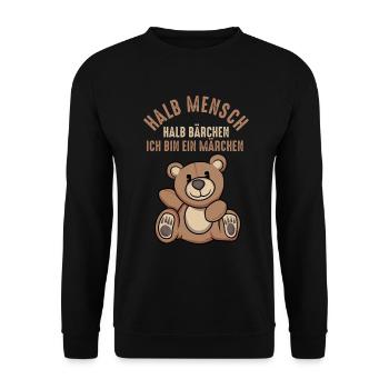 Teddybär Bärchen Bär Märchen Teddybärchen - Unisex Pullover - Schwarz - Vorne - Alina (178cm) & Michal (187cm)