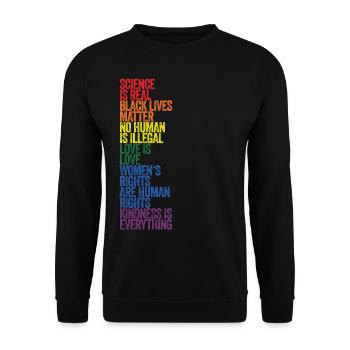 Vintage Science Is Real Black Lives Matter LGBT Pr - Unisex Sweatshirt - black - Front - Alina (178cm) & Michal (187cm)