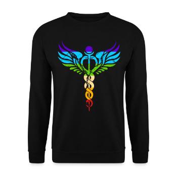 Kundalini chakra meditation winged serpent - Unisex Sweatshirt - black - Front - Alina (178cm) & Michal (187cm)