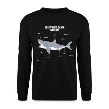 Hai-Anatomie Meerestiere Meerestiere Meerwasser Fi - Unisex Sweatshirt - black - Front - Alina (178cm) & Michal (187cm)