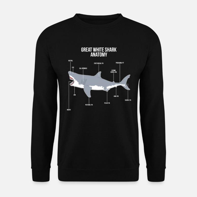 Hai-Anatomie Meerestiere Meerestiere Meerwasser Fi - Unisex Pullover - Schwarz