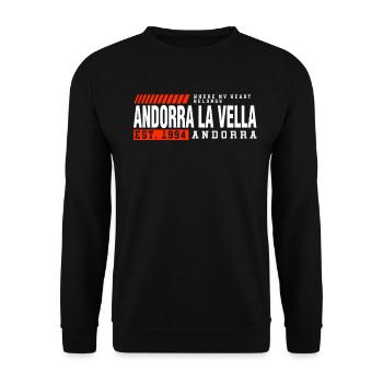 Awesome Andorra Gift Idea - Unisex Pullover - Schwarz - Vorne - Alina (178cm) & Michal (187cm)