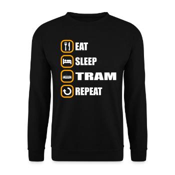 Tram Eat Sleep Repeat - Sweat-shirt Unisexe - noir - Devant - Alina (178cm) & Michal (187cm)