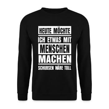 Ich Hasse Menschen Lustiger Spruch - Unisex Pullover - Schwarz - Vorne - Alina (178cm) & Michal (187cm)